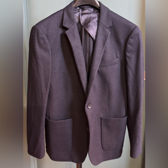 BONOBOS Notch Lapel Wool Blazer Sport Coat Suit Jacket Navy Blue 42 (52 EU)